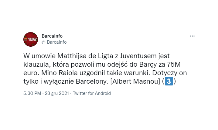 Specjalna KLAUZULA pozwalająca de Ligtowi na TRANSFER do Barcy!